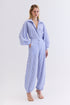 CAMISA MANGAS BUFANTES LISTRADA AZUL COM OFF